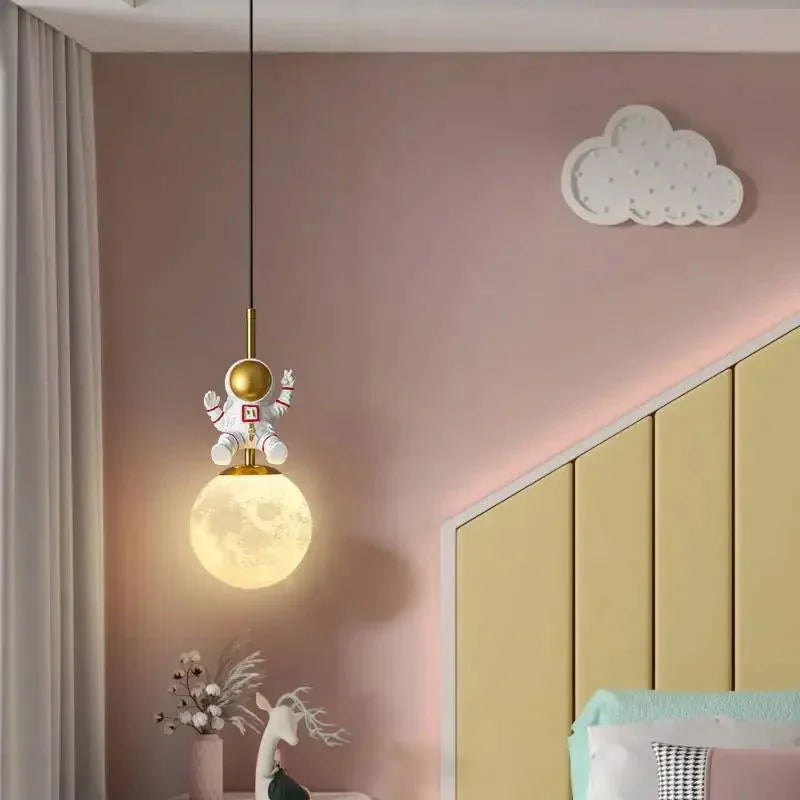 Lustre Infantil Minimalista Moderno Branco para Quarto de Criança Mod. a / Branco Frio
