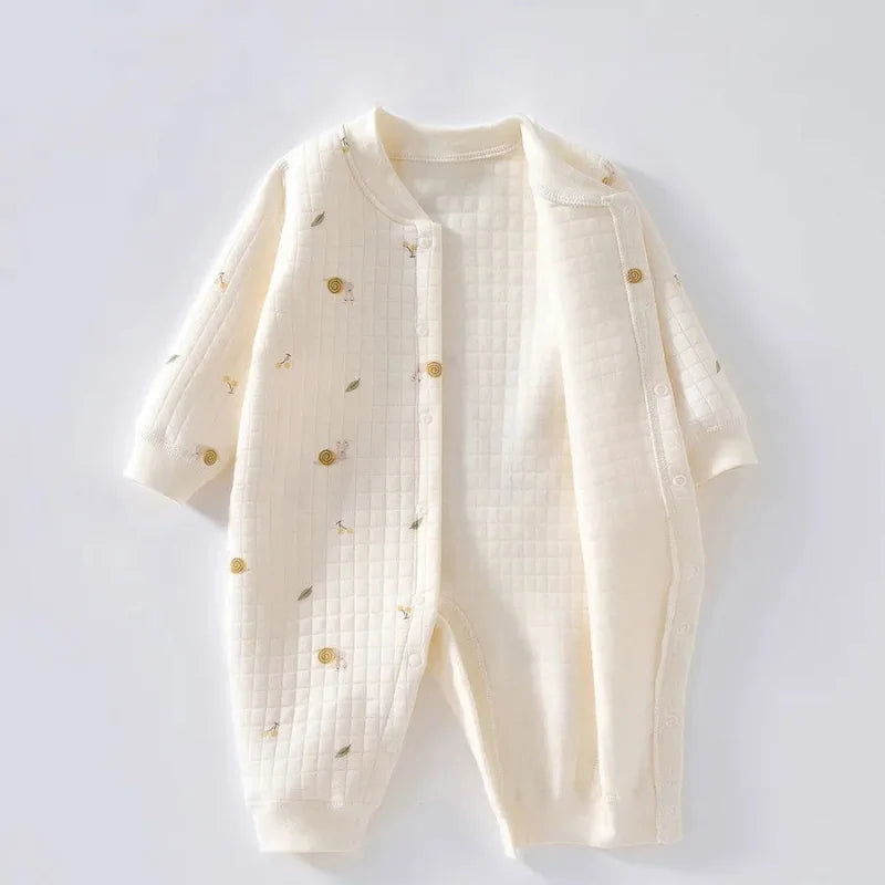 Macacão Aconchegante Baby Algodão Azul para Primavera e Outono