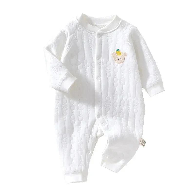 Macacão Infantil Baby Algodão Azul Lenogue Branco / 0-3 Meses (59cm)