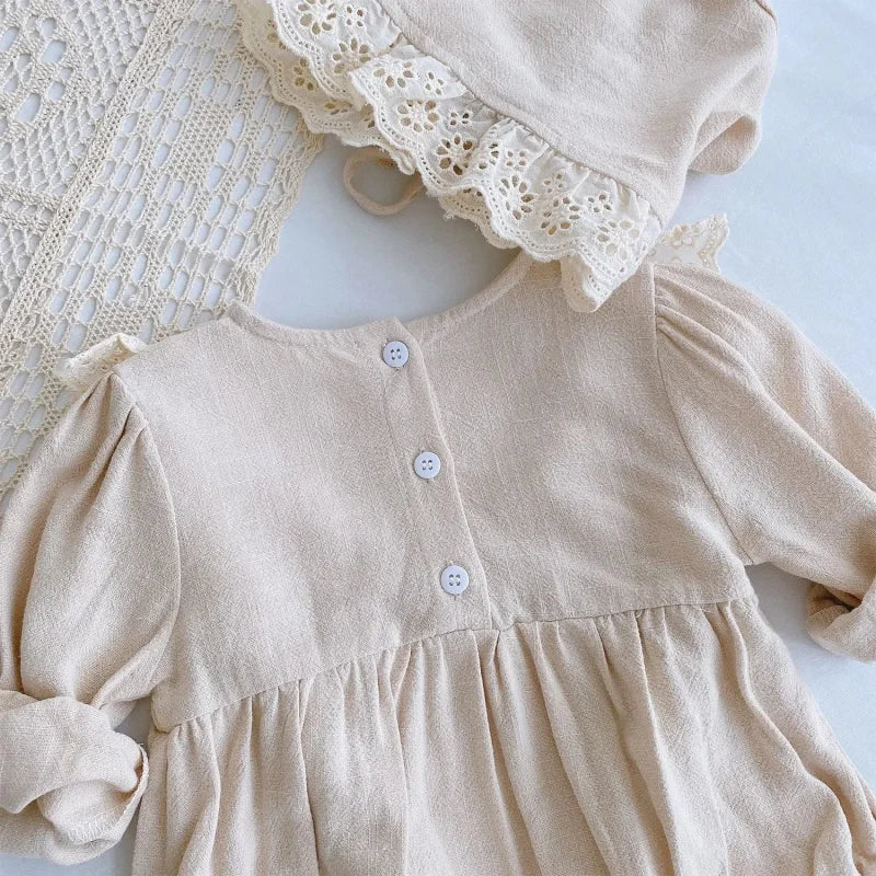 Macacão Romper Infantil com Touca Carlota Branco Lenogue