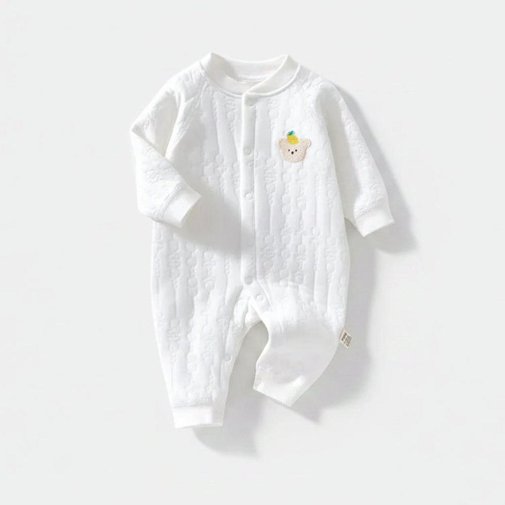 Macacão Infantil Baby Algodão Lenogue Branco / 0-3 Meses