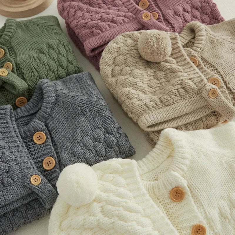 Macacão Infantil com Touca Tricot Baby Lenogue