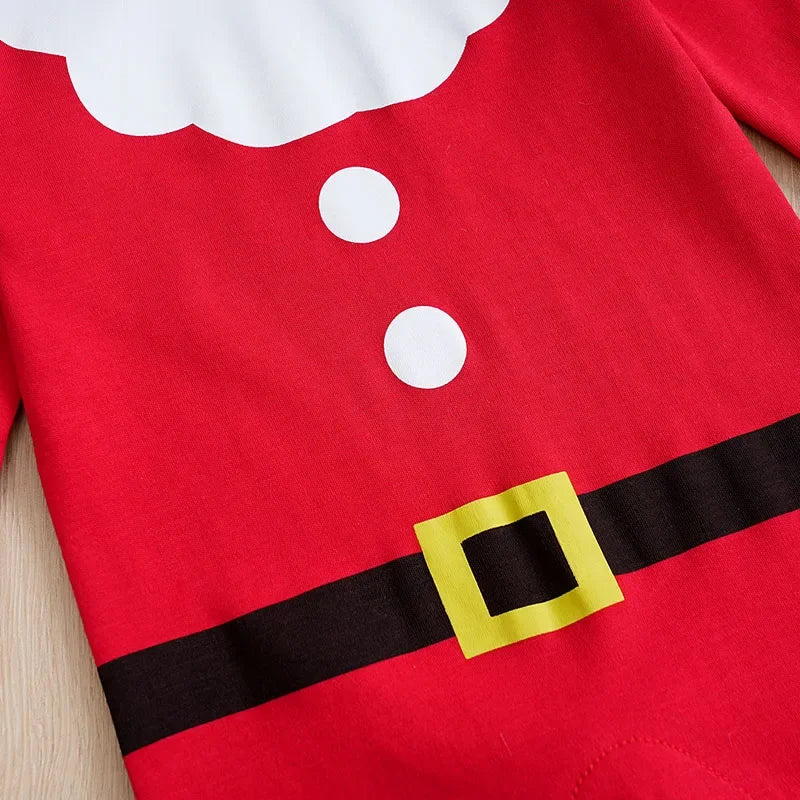 Macacão Infantil de Algodão Manga Longa Modelo Papai Noel Lenogue