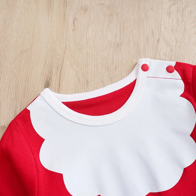 Macacão Infantil de Algodão Manga Longa Modelo Papai Noel Lenogue