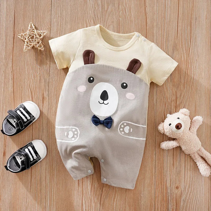 Macacão Infantil Estampa 3d Ursinho Lenogue Caqui / 0-3 Meses