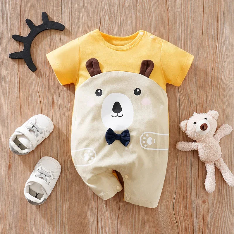 Macacão Infantil Estampa 3d Ursinho Lenogue Laranja / 0-3 Meses