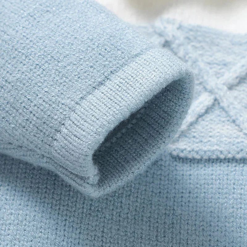 Macacão Infantil Gola Alta Tricot para Inverno Lenogue