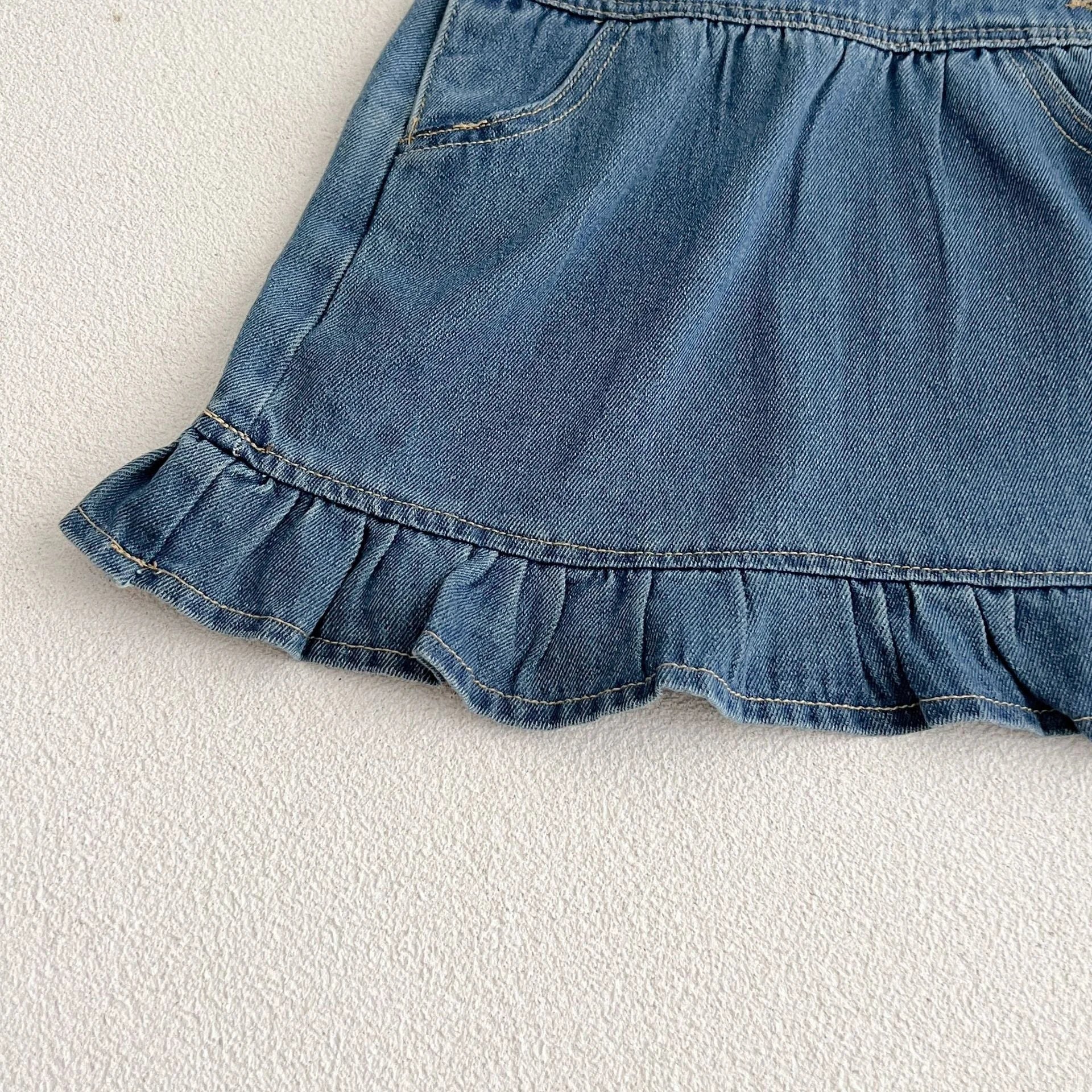 Macacão Infantil Jardineira Jeans Rainbow Azul Lenogue