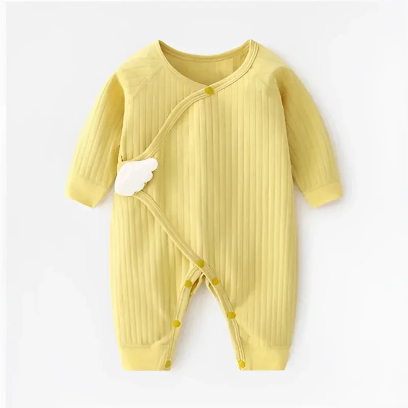 Macacão Infantil Little Angel Branco Lenogue Amarelo / Recém Nascido