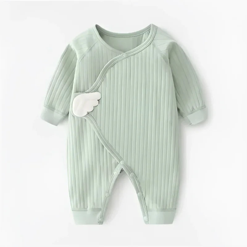 Macacão Infantil Little Angel Branco Lenogue Verde / Recém Nascido