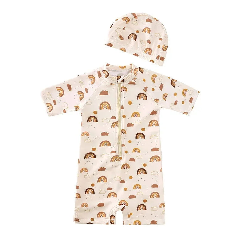 Macacão Infantil para Banho Azul Lenogue Arco-íris / 9-12 Meses (80cm)