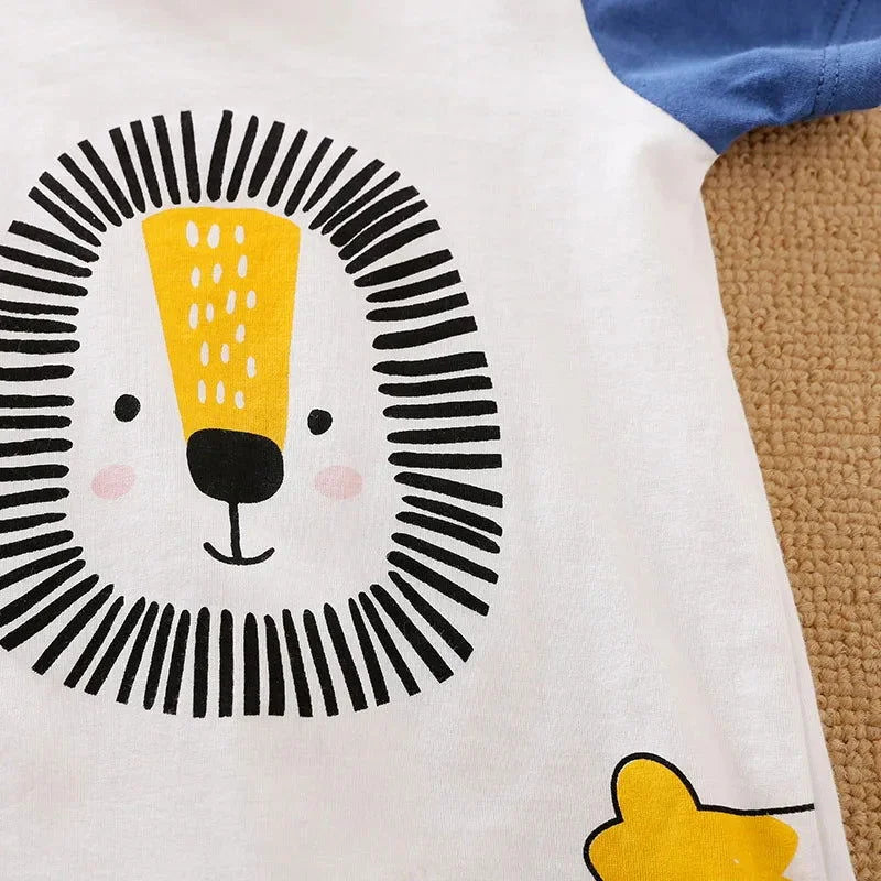 Macacão Infantil Leãozinho Amarelo Lenogue