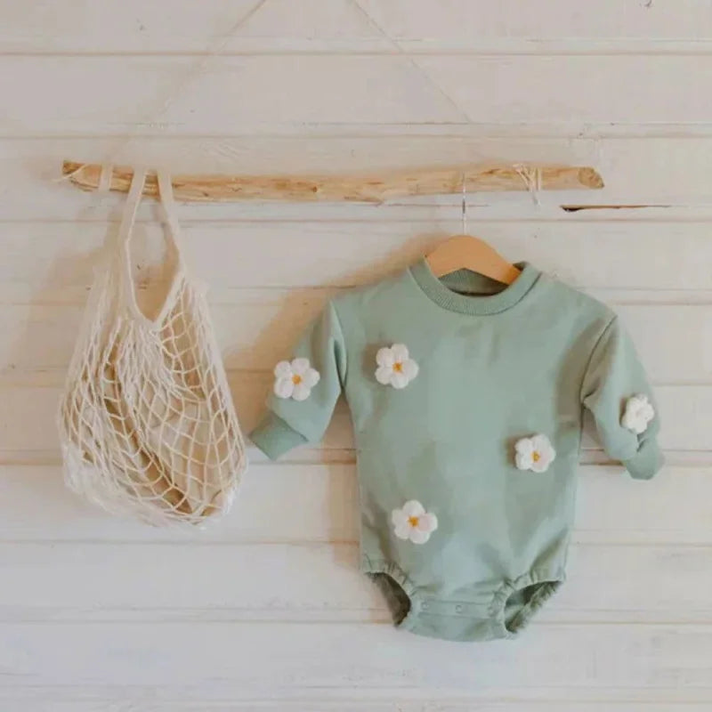 Macacão Romper Infantil Estampa Flores Lenogue