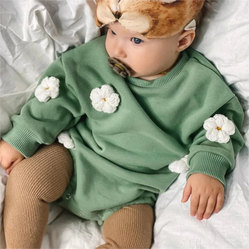 Macacão Romper Infantil Estampa Flores Lenogue