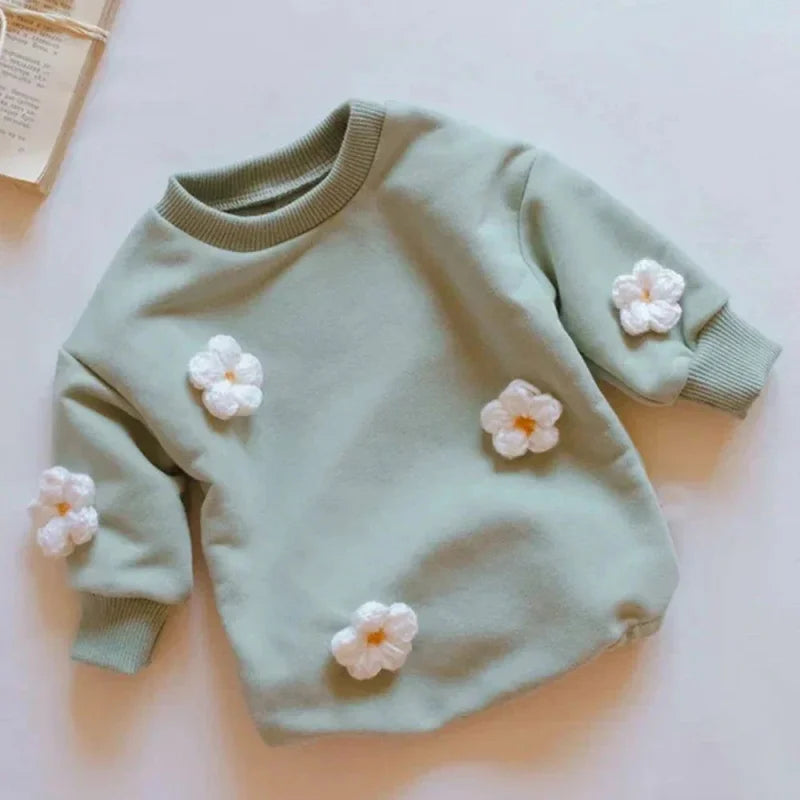 Macacão Romper Infantil Estampa Flores Lenogue Verde / 0-3 Meses (59cm)