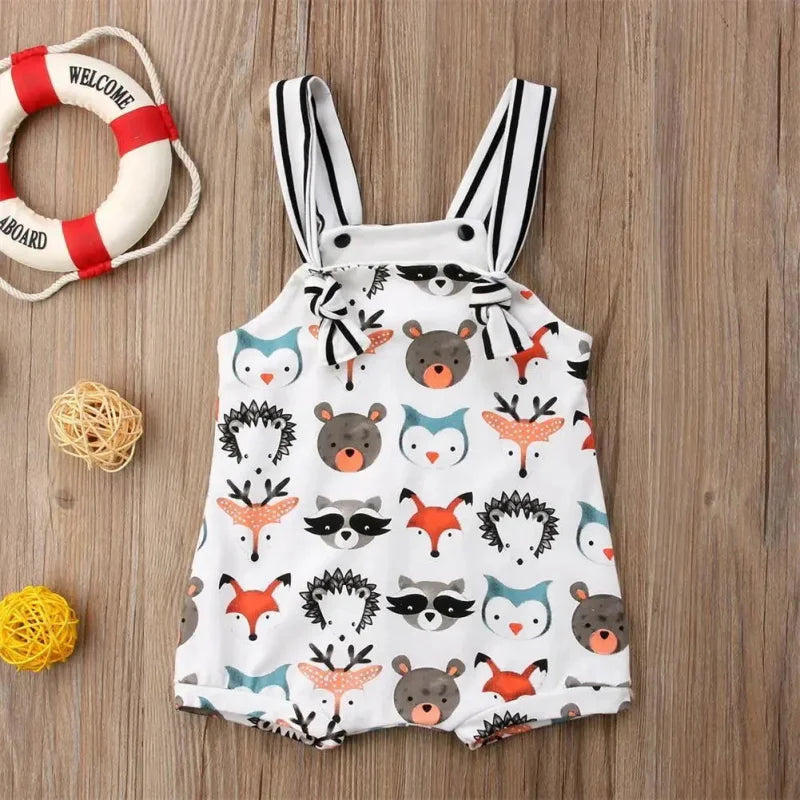 Macacão Romper Infantil Mini Bosque Verde Lenogue Branco / 0-6 Meses