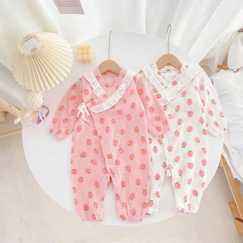 Macio Romper Violet Lenogue Macacão Infantil com Manga Longa