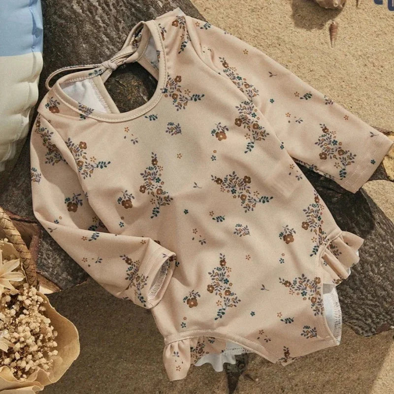 Maiô Infantil Feminino Charlotte Vermelho Lenogue Bege / 6-12 Meses