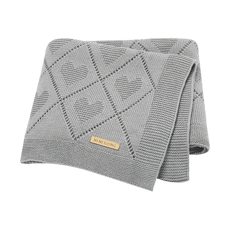 Manta Infantil Algodão Tricot Heart Lenogue