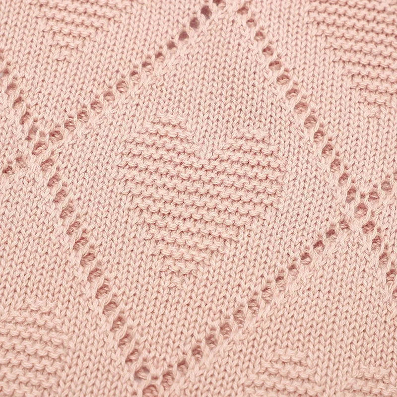 Manta Infantil Algodão Tricot Heart Vermelha Lenogue