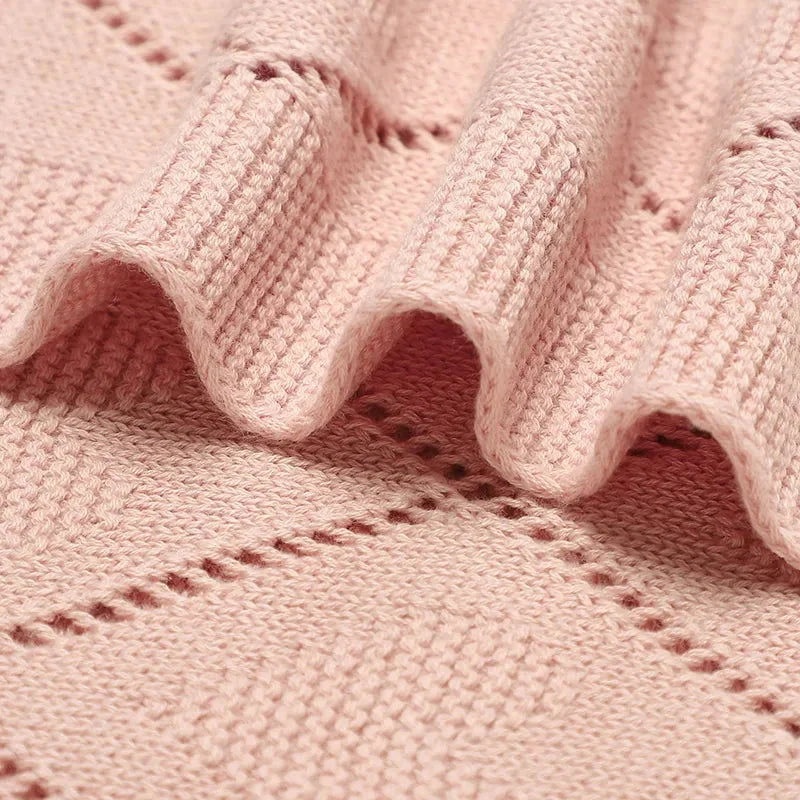 Manta Infantil Algodão Tricot Heart Vermelha Lenogue