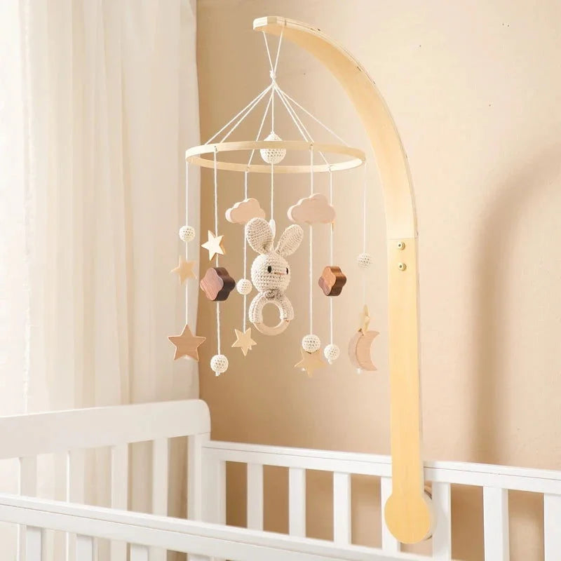 Móbile Infantil para Berço com Suporte Madeira Lenogue Coelho