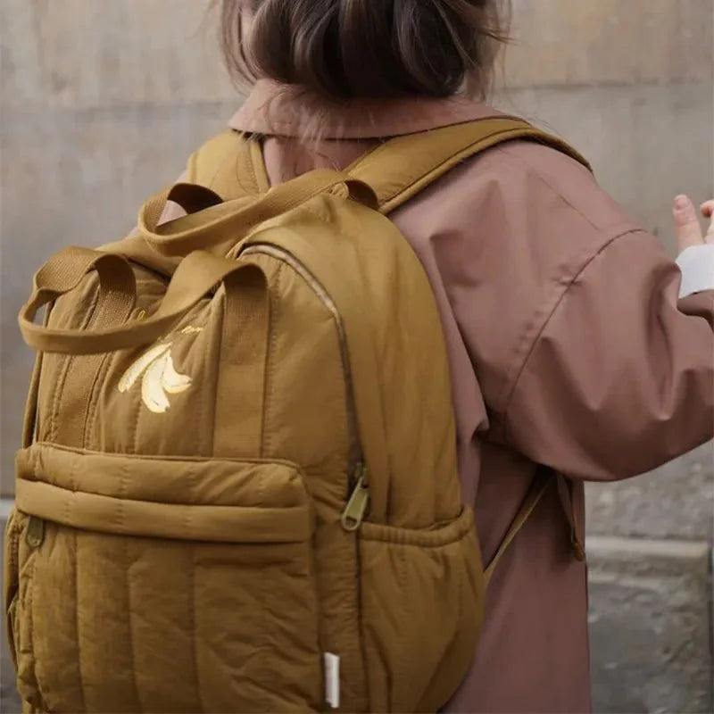 Mochila Elegante Vintage Lenogue para Crianças Pequenas e Bebês Amarelo Mostarda