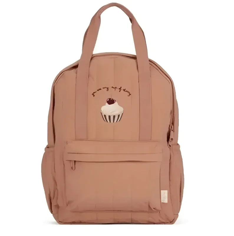 Mochila Infantil Vintage Marrom Lenogue Salmão