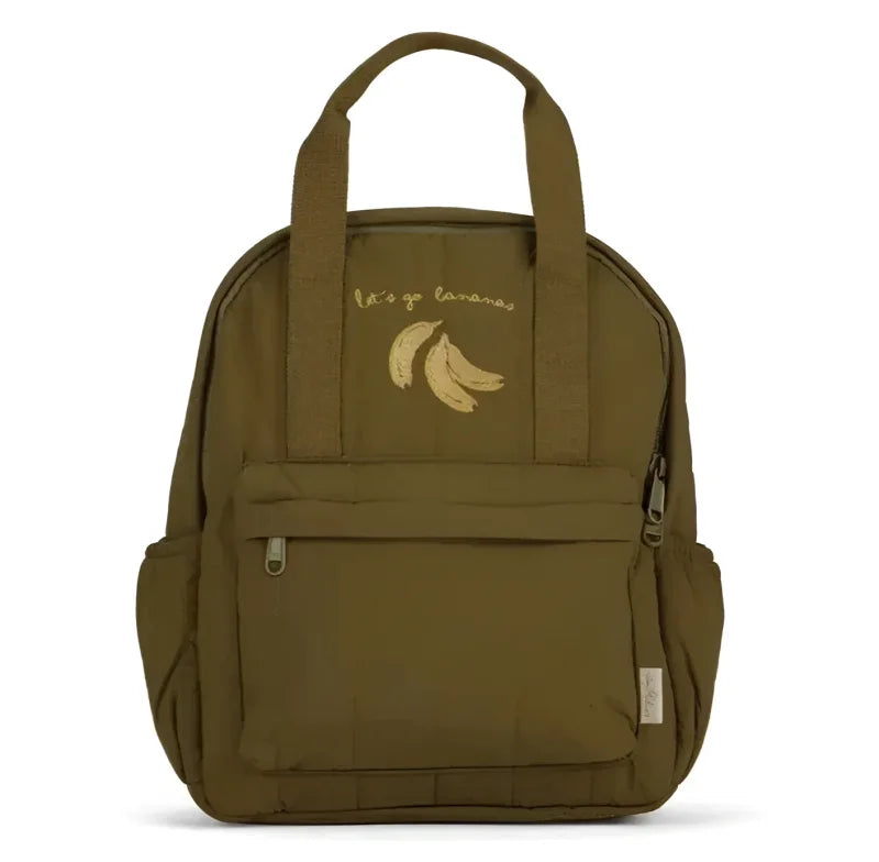 Mochila Infantil Vintage Marrom Lenogue Verde Escuro