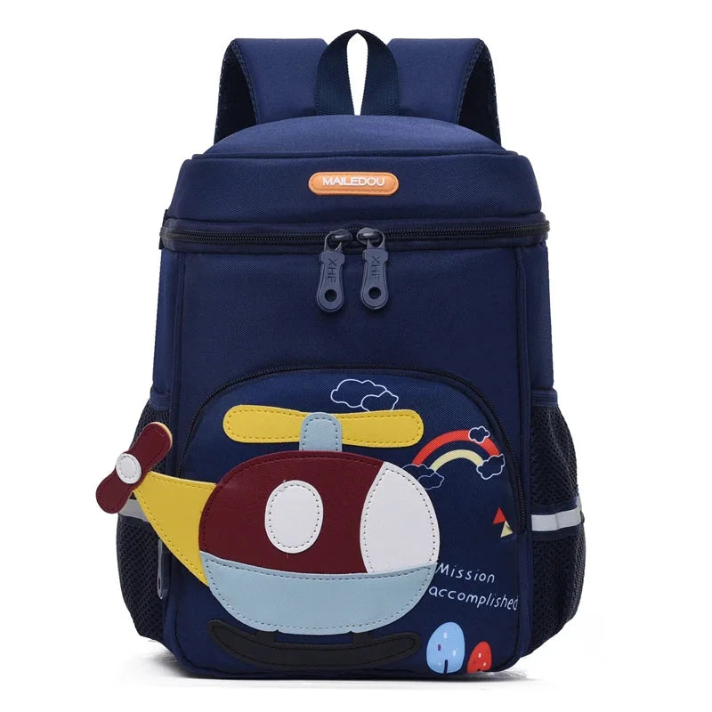 Mochilinha Infantil com Estampa de Avião Lenogue Azul Escuro / 33 x 26cm