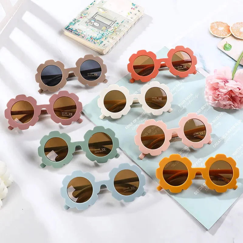 Óculos Infantil Vintage Flores Uv400 para Proteção e Estilo