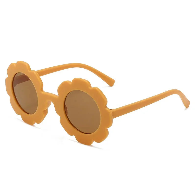 Óculos Infantil Vintage Flores Uv400 Rosa Lenogue Amarelo / 56mm