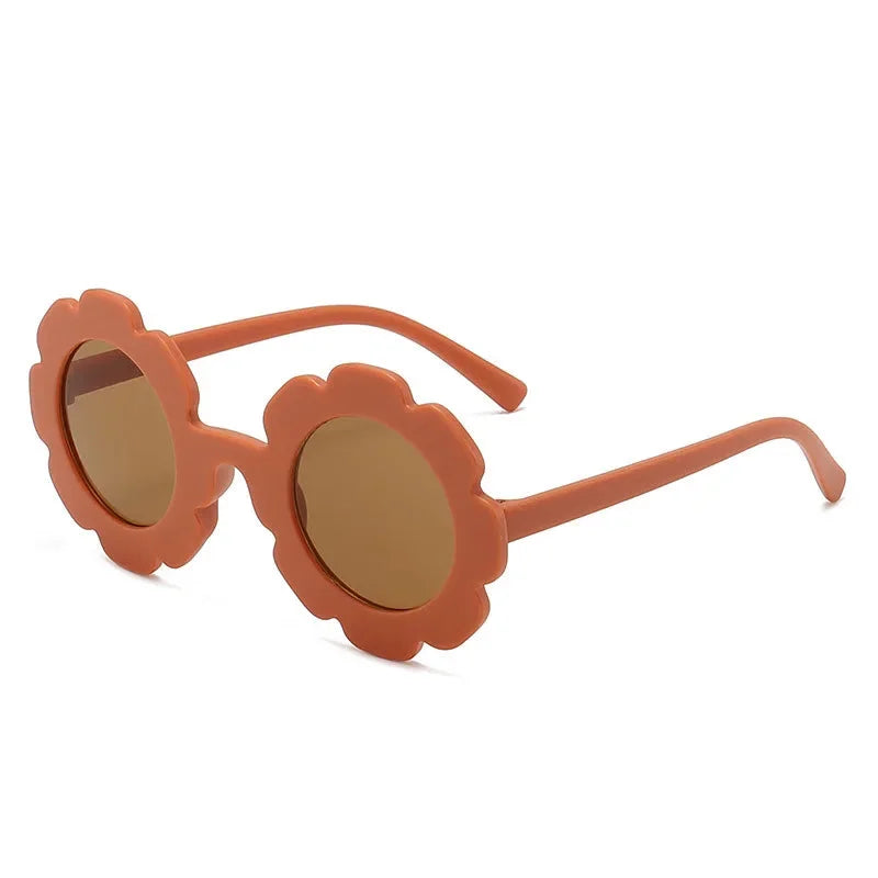 Óculos Infantil Vintage Flores Uv400 Rosa Lenogue Laranja / 56mm