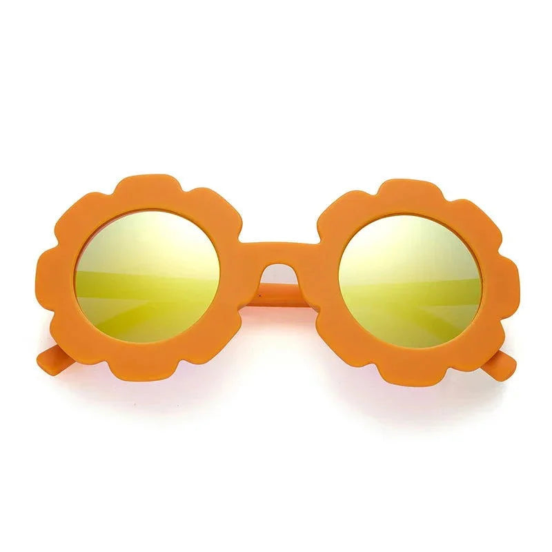 Óculos Infantil Vintage Flores Uv400 Rosa Lenogue Ouro Espelhado / 56mm