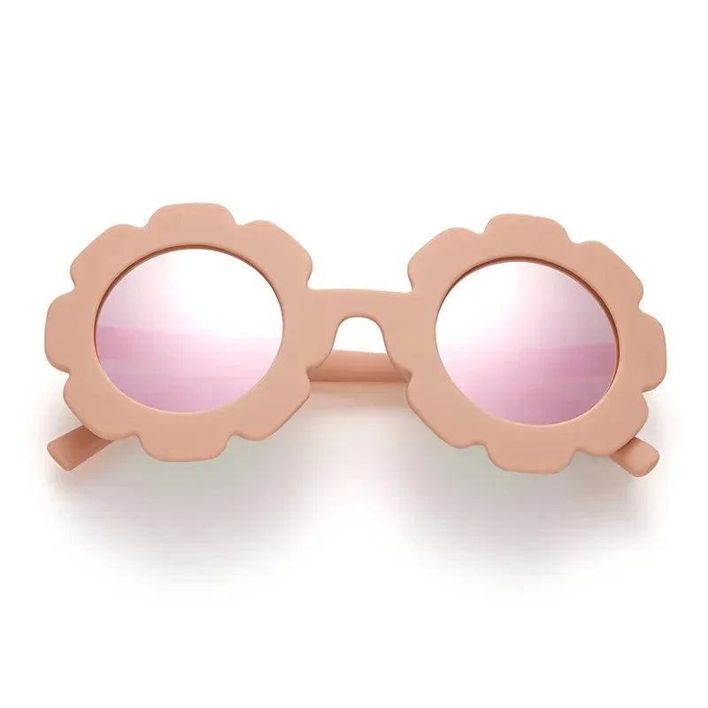Óculos Infantil Vintage Flores Uv400 Rosa Lenogue Rosa Espelhado / 56mm