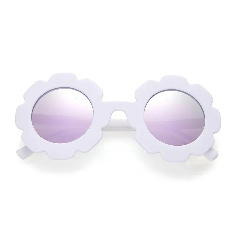 Óculos Infantil Vintage Flores Uv400 Rosa Lenogue Roxo Espelhado / 56mm