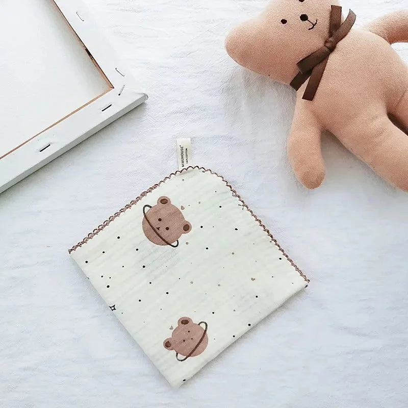 Paninho Infantil Boca Musselina Algodão Branco Lenogue Teddy & Estrelinhas