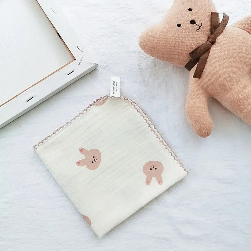 Paninho Infantil Boca Musselina Algodão Branco Lenogue Coelhos