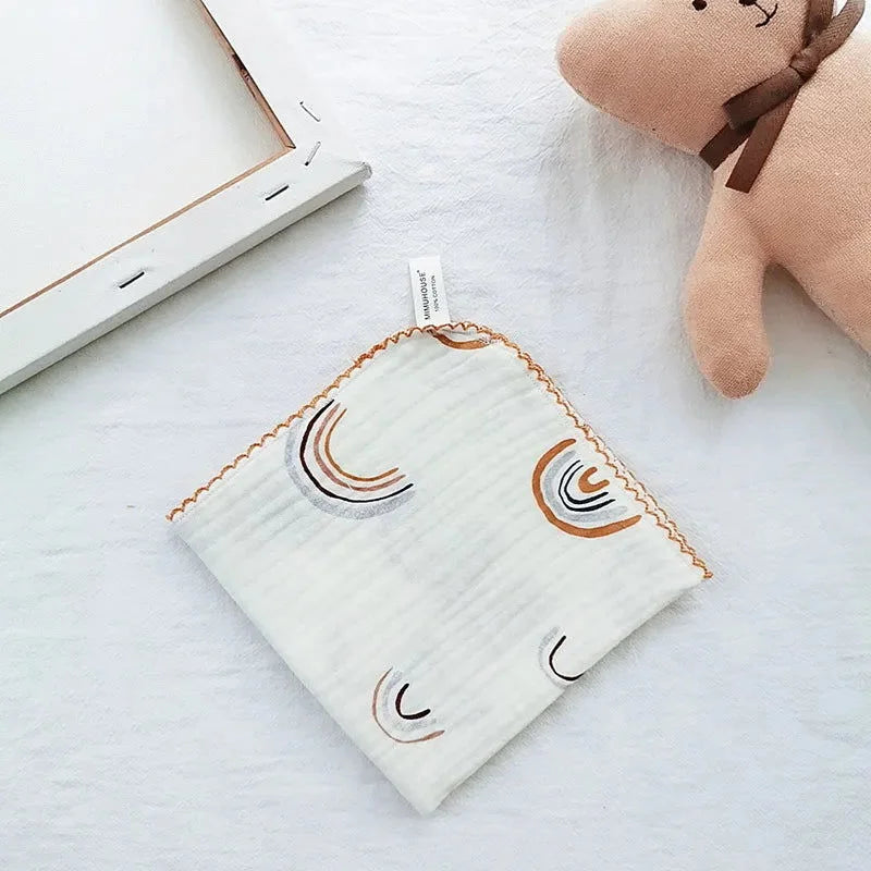Paninho Infantil Boca Musselina Algodão Branco Lenogue Mini e Maxi Arco-íris