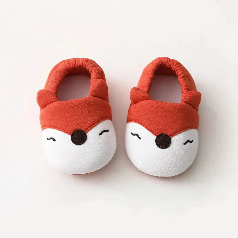 Pantufa Infantil Bichinhos Algodão Colorida Lenogue Raposinha Vermelha / 0-6 Meses (11cm)