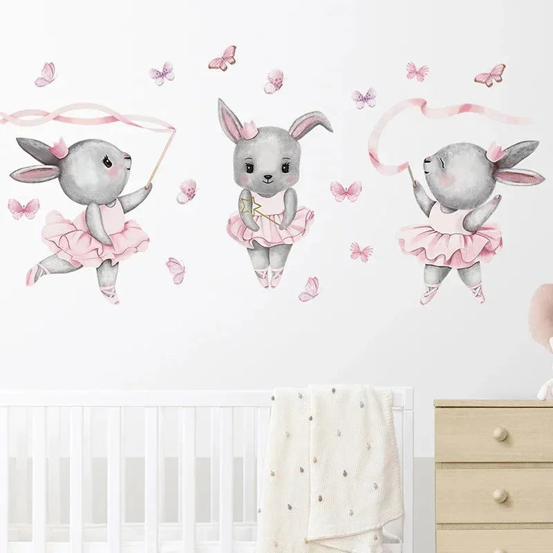 Papel Adesivo Infantil Coelhinha Bailarina Rosa Lenogue 1 Peça (30 x 90 Cm)