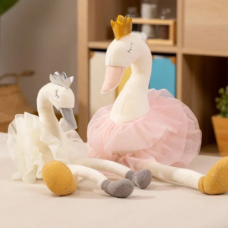 Pelúcia Infantil Cisne com Saia Branca Lenogue
