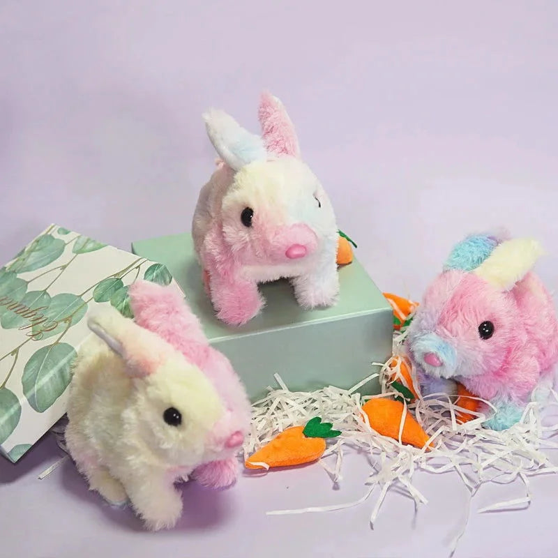 Pelúcia Infantil Coelho Elétrico Branco Lenogue Camuflado Randômico