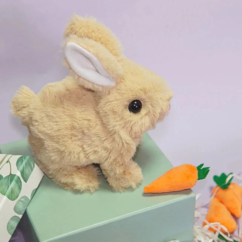 Pelúcia Infantil Coelho Elétrico Branco Lenogue Marrom