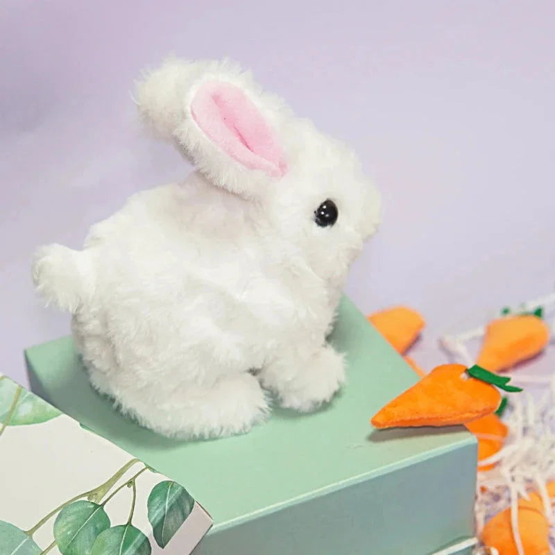 Pelúcia Infantil Coelho Elétrico Branco Lenogue