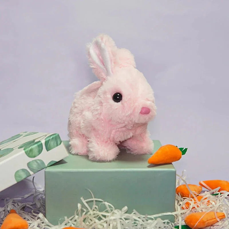 Pelúcia Infantil Coelho Elétrico Branco Lenogue Rosa