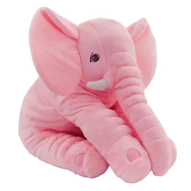 Pelúcia Infantil Elefante Gigante Cinza Lenogue Rosa / 60 Cm