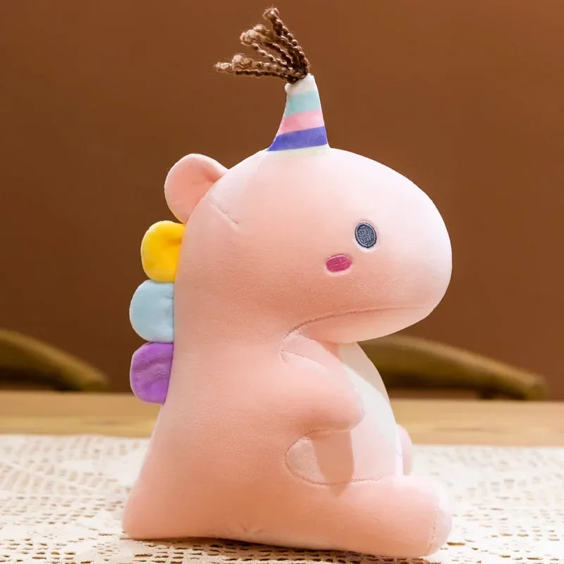 Pelúcia Infantil Dinossauro Almofada de Dormir Modelo Lenogue Rosa