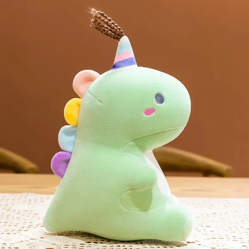 Pelúcia Infantil Dinossauro Almofada de Dormir Modelo Lenogue Verde