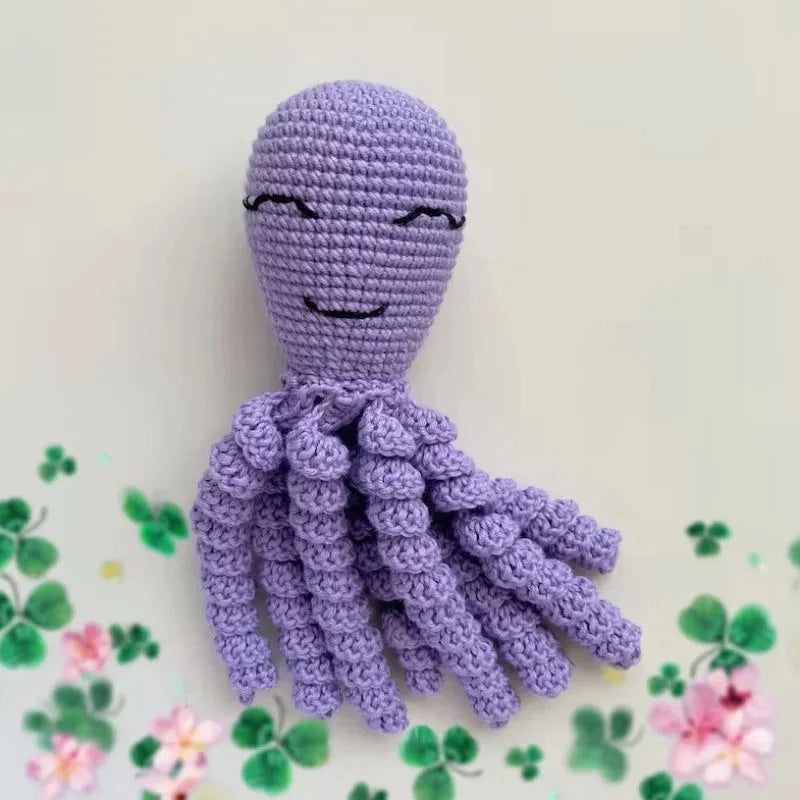 Pelúcia Infantil Polvo Amigurumi Colorido Lenogue Roxo / 25 Cm